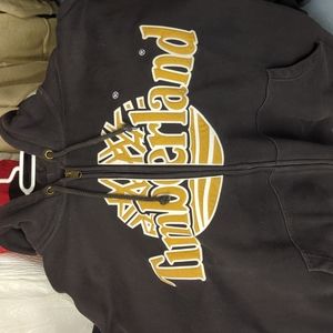 Timberland original brown/tan zip up hoodie
